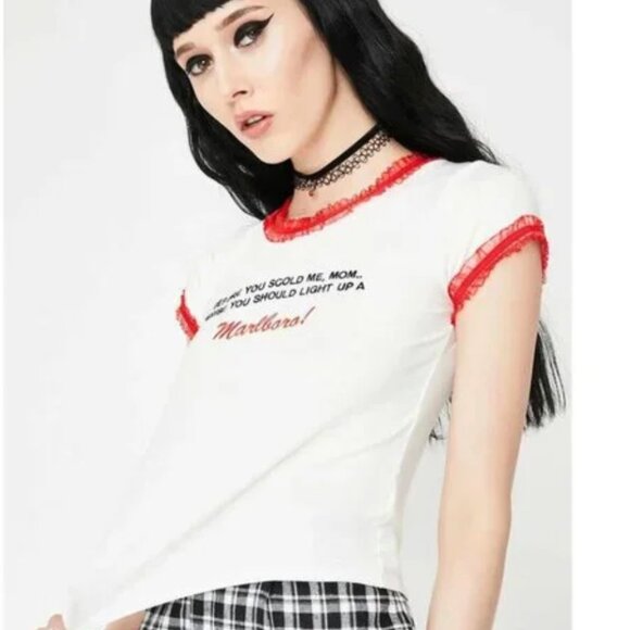 O-Mighty Before You Scold Me Mom Ruffle Baby Tee - Picture 2 of 7